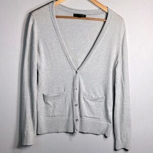 Banana Republic Gray Pima Cotton Cashmere V-neck Cardigan size s